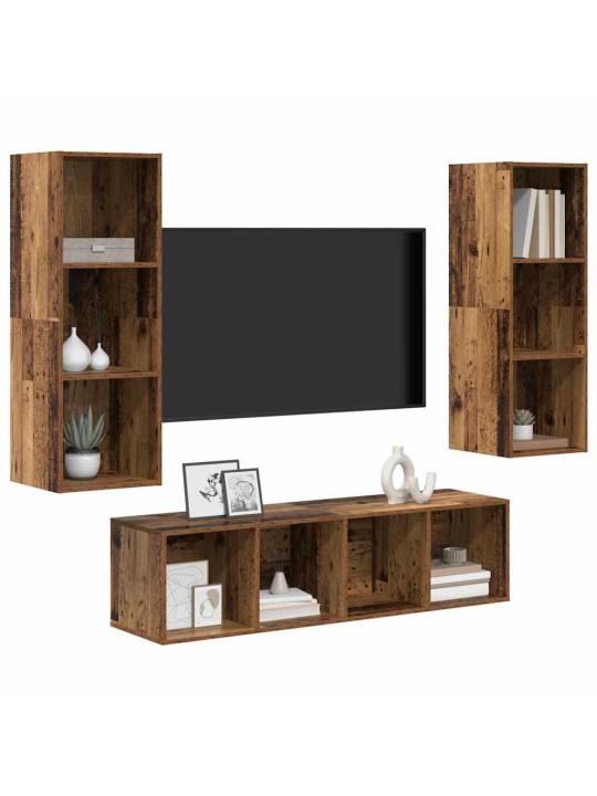 Tv skapju komplekts 3 pcs vecs koks 37 x 37 x 142.5 cm