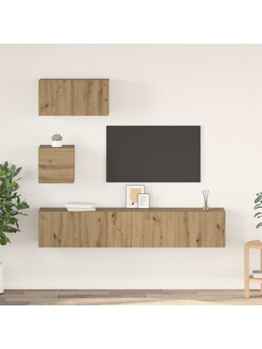 Tv skapju komplekts 4 pcs amatnieku ozola 80 x 30 x 30 cm