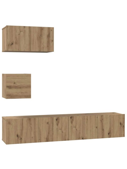 Tv skapju komplekts 4 pcs amatnieku ozola 80 x 30 x 30 cm
