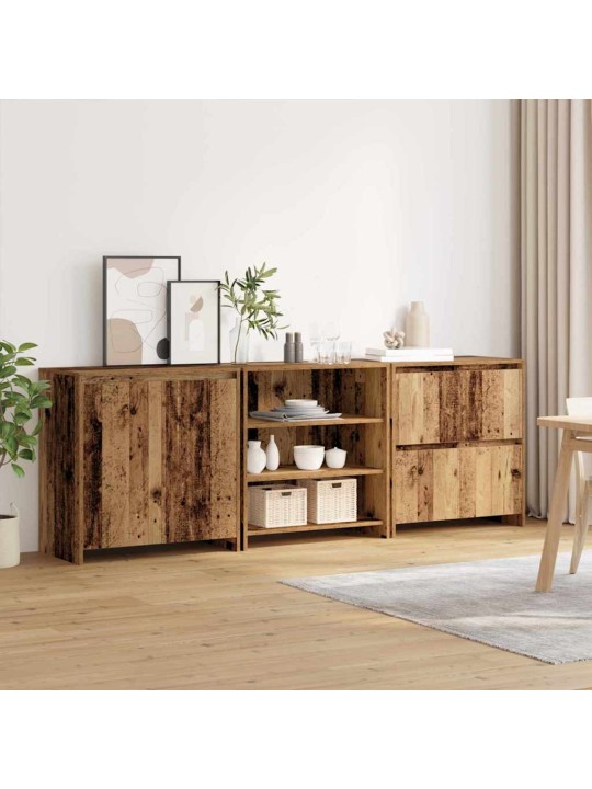 Sānu skapji 3 pcs vecs koks 70 x 41 x 75 cm inženierijas koks