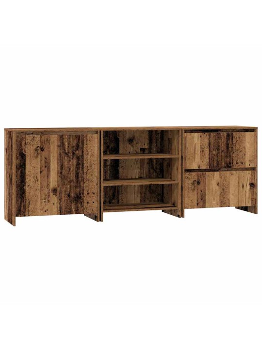 Sānu skapji 3 pcs vecs koks 70 x 41 x 75 cm inženierijas koks