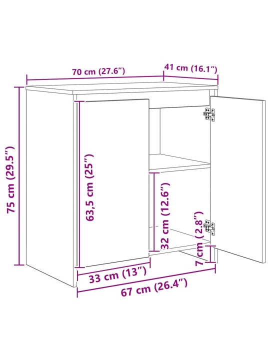 Puse 3 pcs melns ozols 70 x 41 x 75 cm inženierijas koks