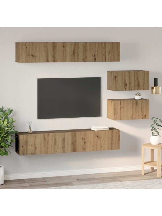 Tv skapju komplekts 6 pcs amatnieku ozola