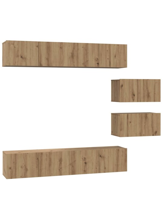 Tv skapju komplekts 6 pcs amatnieku ozola
