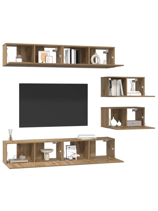 Tv skapju komplekts 6 pcs amatnieku ozola