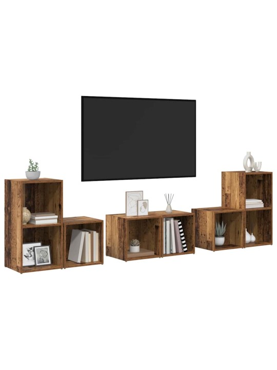 Tv skapju komplekts 6 pcs vecs koks 37 x 35 x 72 cm