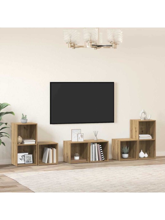 Tv skapju komplekts 6 pcs artisānā ozols 37 x 35 x 72 cm