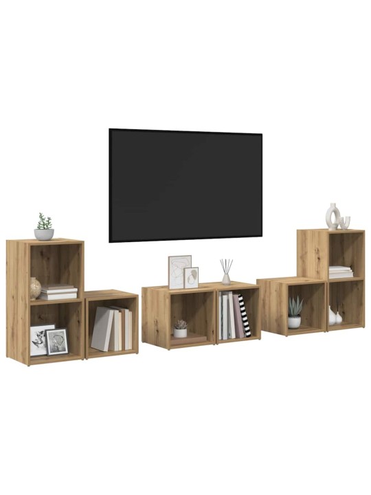 Tv skapju komplekts 6 pcs artisānā ozols 37 x 35 x 72 cm