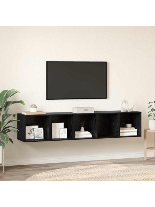 Tv skapju komplekts 2 pcs melns ozols 37 x 37 x 142.5 cm