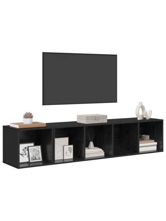 Tv skapju komplekts 2 pcs melns ozols 37 x 37 x 142.5 cm