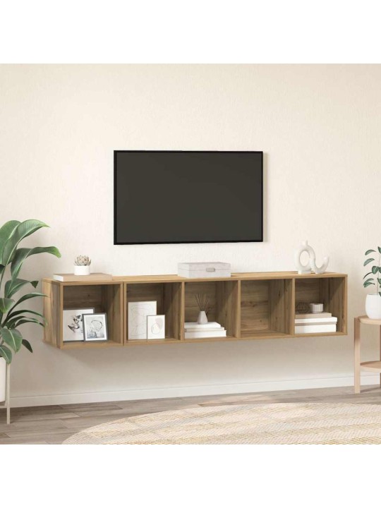 Tv skapju komplekts 2 pcs amatnieku ozola 37 x 37 x 142.5 cm