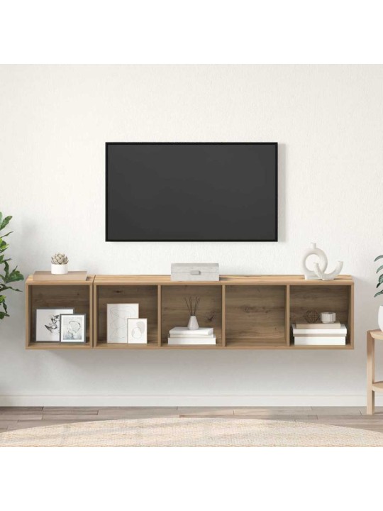 Tv skapju komplekts 2 pcs amatnieku ozola 37 x 37 x 142.5 cm