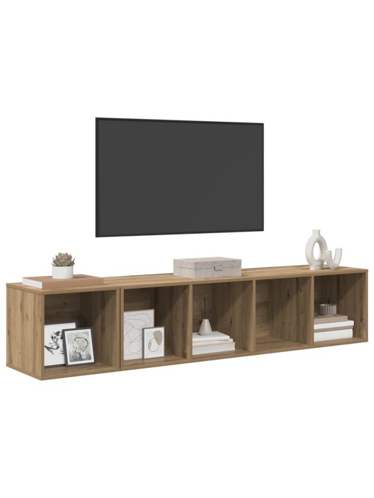 Tv skapju komplekts 2 pcs amatnieku ozola 37 x 37 x 142.5 cm