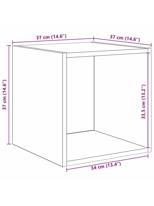 Tv skapju komplekts 2 pcs amatnieku ozola 37 x 37 x 142.5 cm