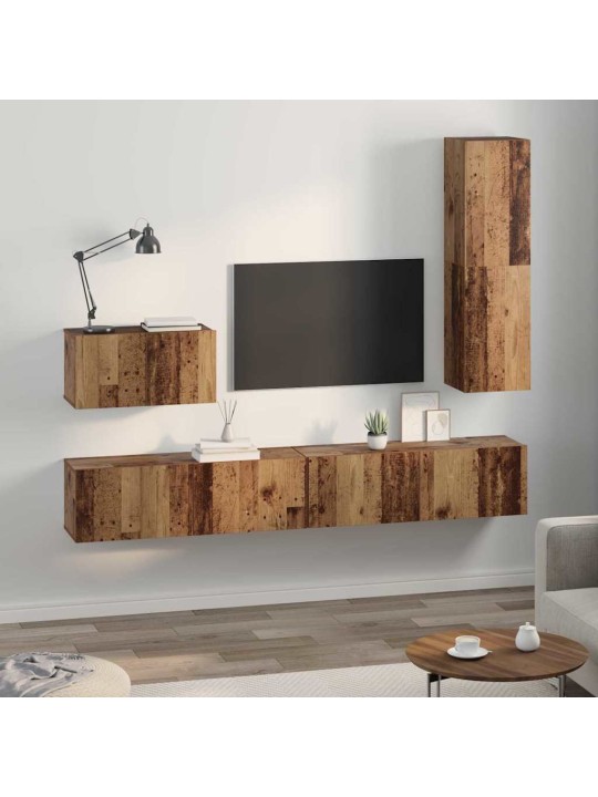 Tv skapju komplekts 4 pcs vecs koks 200 x 30 x 30 cm
