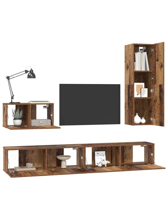 Tv skapju komplekts 4 pcs vecs koks 200 x 30 x 30 cm