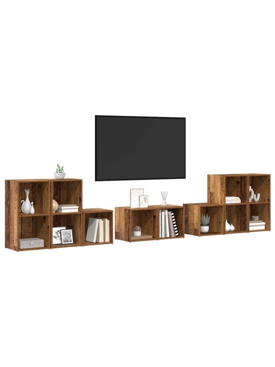 Tv skapju komplekts 8 pcs vecs koks 37 x 35 x 72 cm