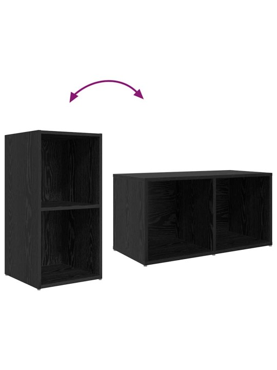 Tv skapju komplekts 8 pcs melns ozolkoks 37 x 35 x 72 cm