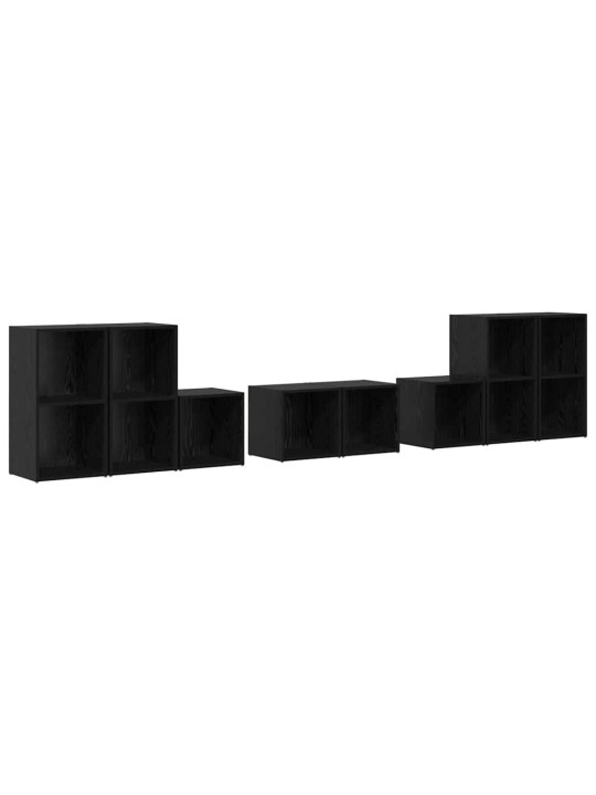 Tv skapju komplekts 8 pcs melns ozolkoks 37 x 35 x 72 cm