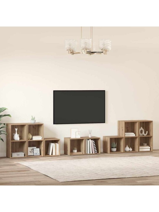 Tv skapju komplekts 8 pcs artisānā ozols 37 x 35 x 72 cm