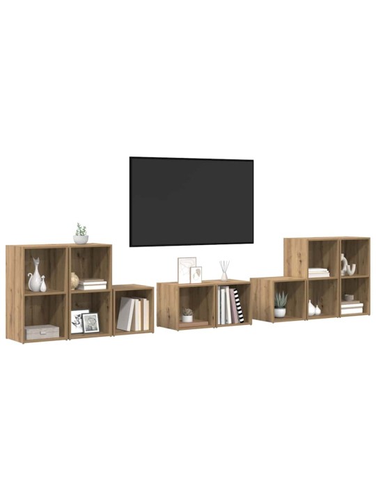 Tv skapju komplekts 8 pcs artisānā ozols 37 x 35 x 72 cm