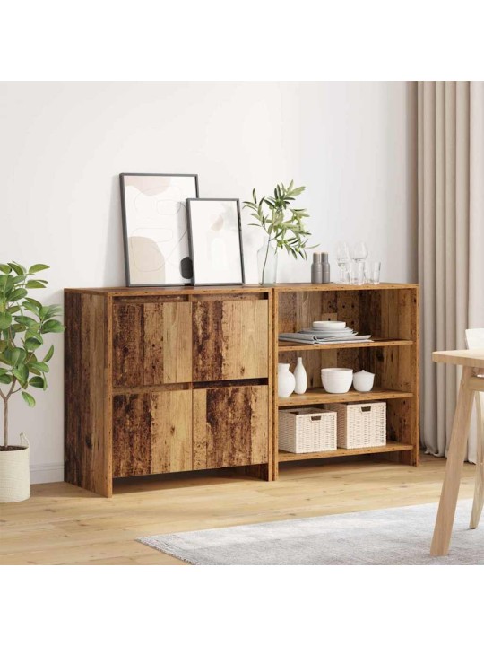 Sānu skapji 2 pcs vecs koks 70 x 41 x 75 cm inženierijas koks