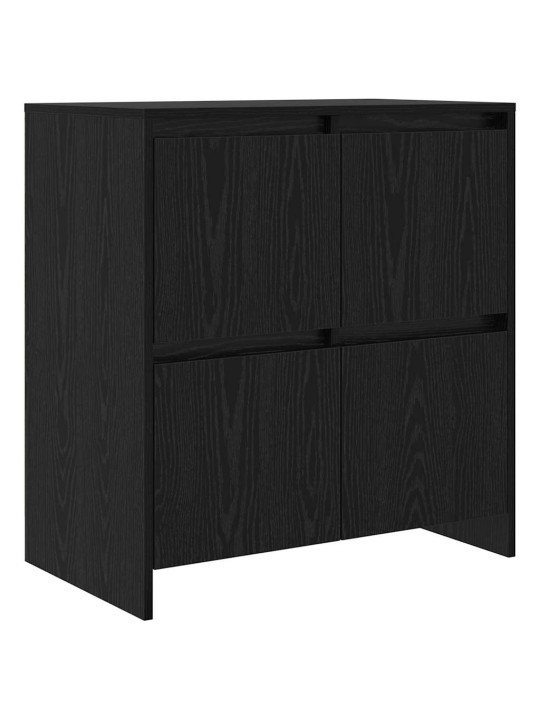 Sānu skapji 2 pcs melns ozols 70 x 41 x 75 cm inženierijas koks
