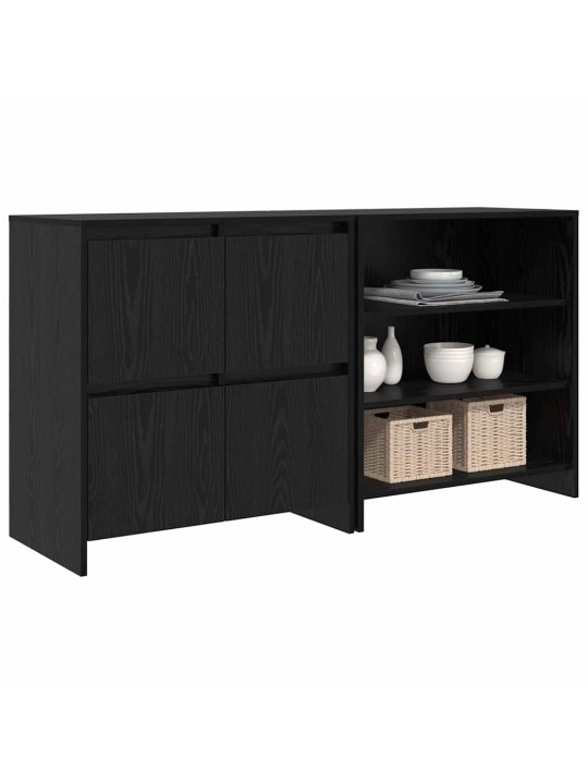 Sānu skapji 2 pcs melns ozols 70 x 41 x 75 cm inženierijas koks