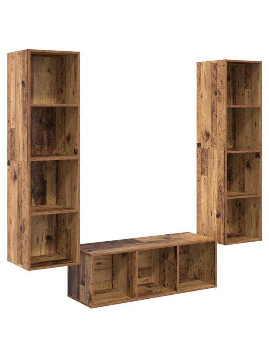 Tv skapju komplekts 3 pcs vecs koks 37 x 37 x 142.5 cm
