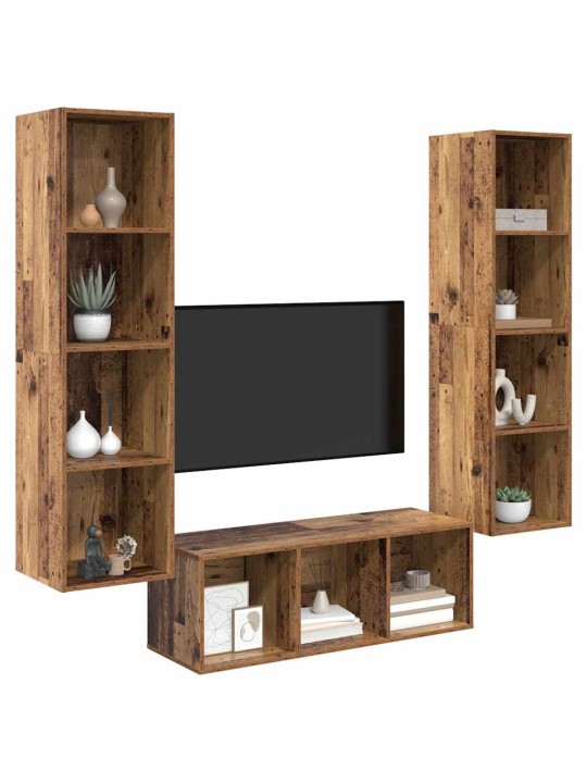 Tv skapju komplekts 3 pcs vecs koks 37 x 37 x 142.5 cm