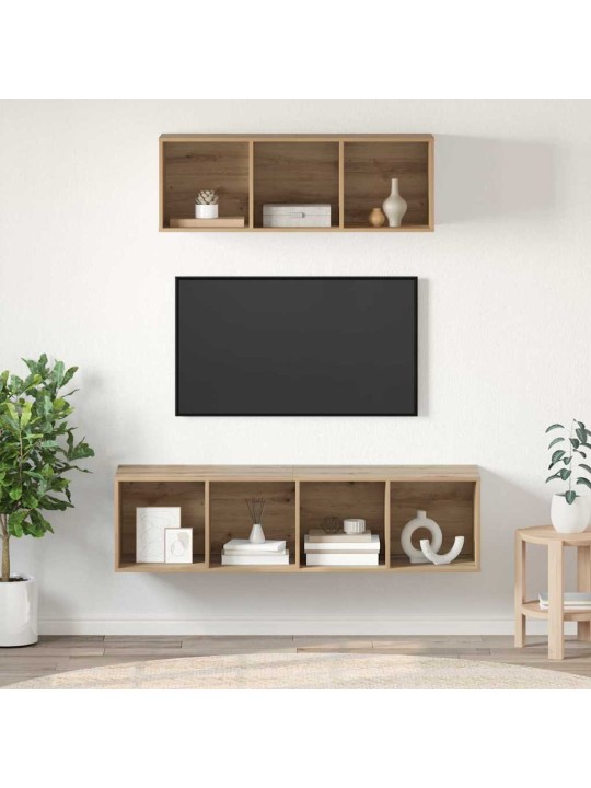 Tv skapju komplekts 2 pcs amatnieku ozola 37 x 37 x 142.5 cm