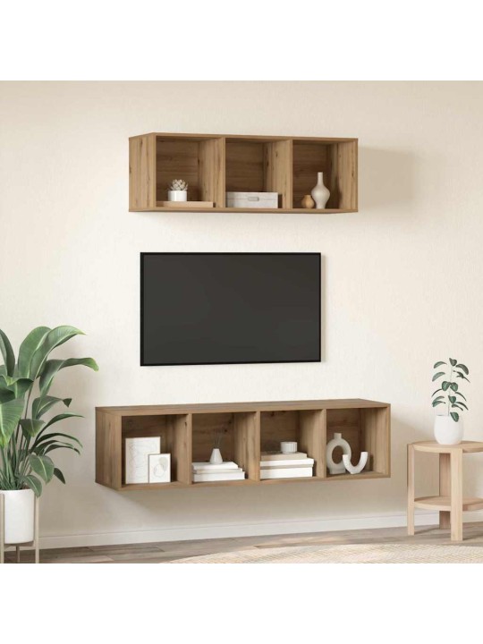 Tv skapju komplekts 2 pcs amatnieku ozola 37 x 37 x 142.5 cm
