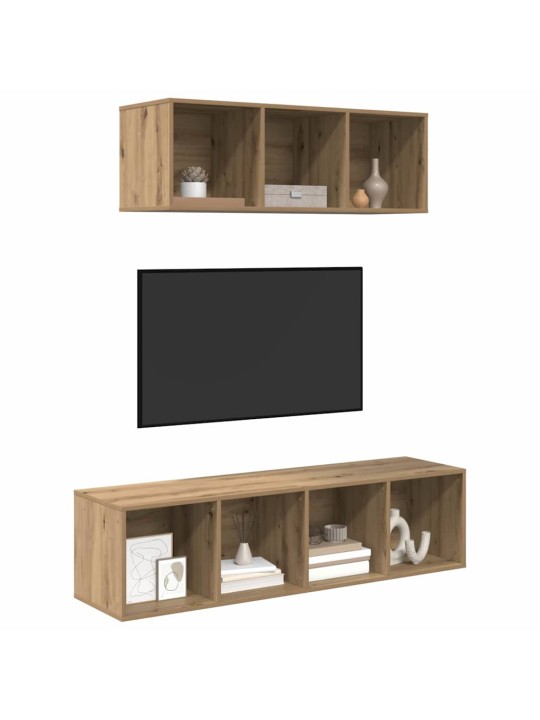 Tv skapju komplekts 2 pcs amatnieku ozola 37 x 37 x 142.5 cm
