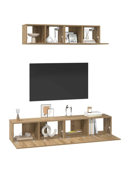 Tv skapju komplekts 4 pcs amatnieku ozola