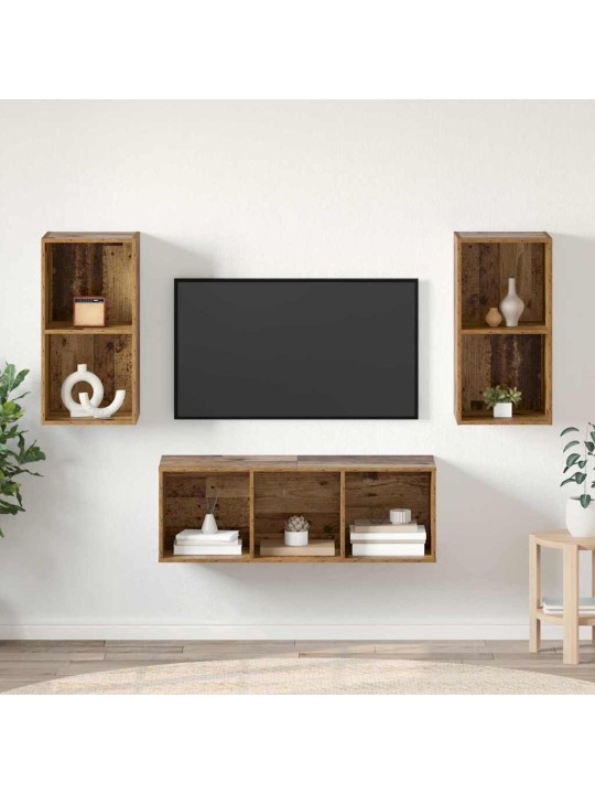 Tv skapju komplekts 3 pcs vecs koks 37 x 37 x 107 cm