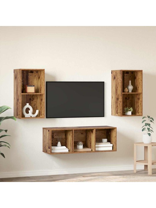 Tv skapju komplekts 3 pcs vecs koks 37 x 37 x 107 cm