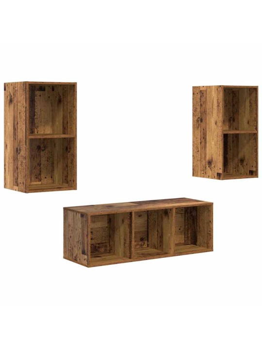 Tv skapju komplekts 3 pcs vecs koks 37 x 37 x 107 cm