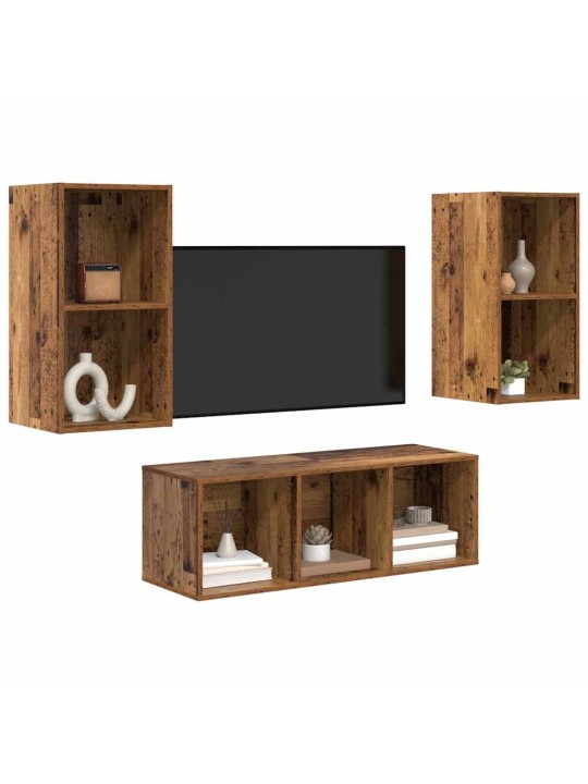 Tv skapju komplekts 3 pcs vecs koks 37 x 37 x 107 cm