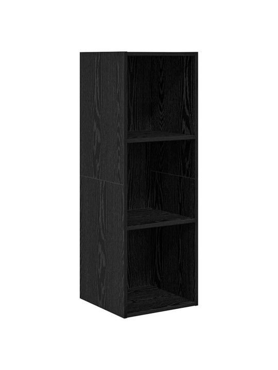 Tv skapju komplekts 3 pcs melns ozols 37 x 37 x 107 cm