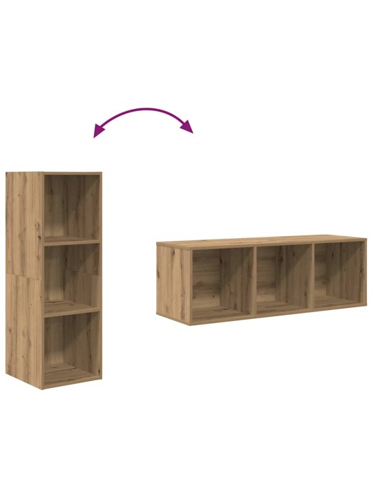 Tv skapju komplekts 3 pcs amatnieku ozola 37 x 37 x 107 cm