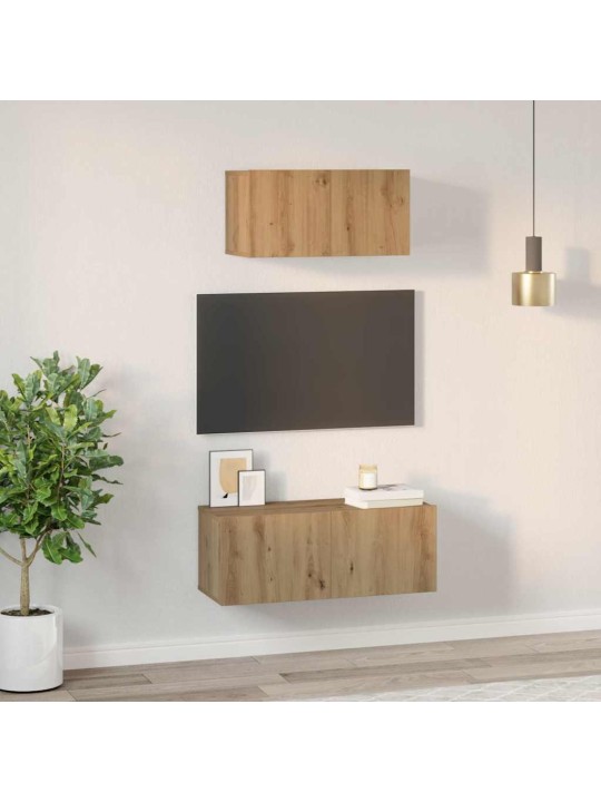 Tv skapju komplekts 2 pcs amatnieku ozola 80 x 30 x 30 cm
