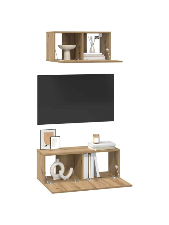 Tv skapju komplekts 2 pcs amatnieku ozola 80 x 30 x 30 cm