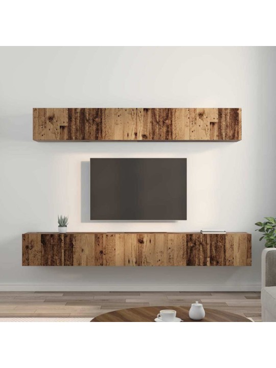 Tv skapju komplekts 5 pcs vecs koks vidējs inženierijas koks