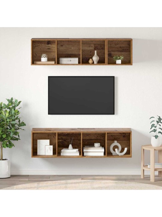 Tv skapju komplekts 3 pcs vecs koks inženierijas koks