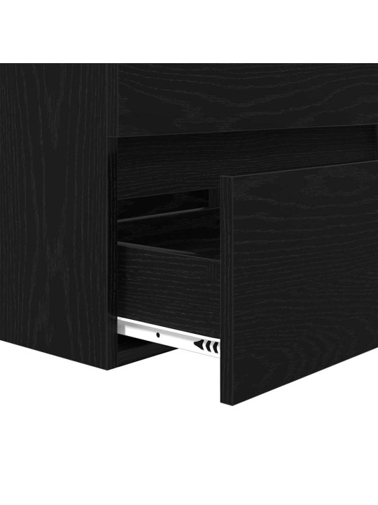Vannas istabas mēbeļu komplekts ar spoguli 3 pcs melns ozols