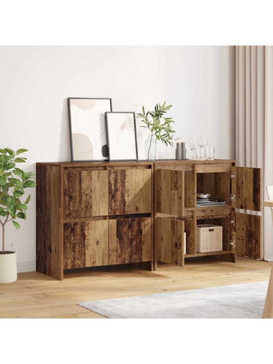 Sānu skapji 2 pcs vecs koks 70 x 41 x 75 cm inženierijas koks