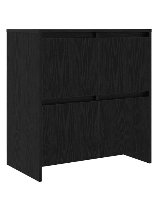 Sānu skapji 2 pcs melns ozols 70 x 41 x 75 cm inženierijas koks