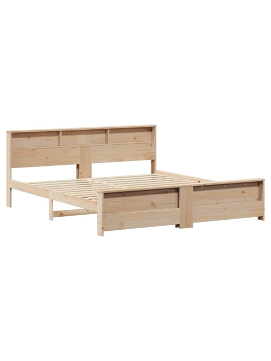 Gultas rāmis brūna 200 x 200 cm priedes masīvkoks