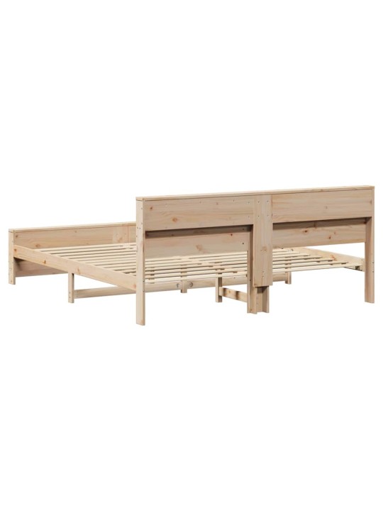 Gultas rāmis brūna 200 x 200 cm priedes masīvkoks