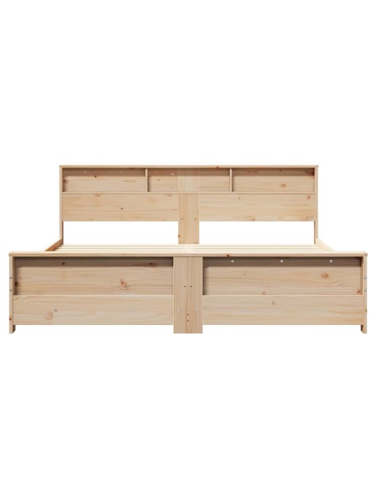 Gultas rāmis brūna 200 x 200 cm priedes masīvkoks